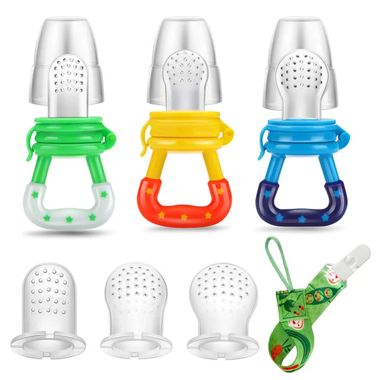 TinySnug™ Fruit Feeder – Safe & Fun Silicone Teether for Babies (with Cover)