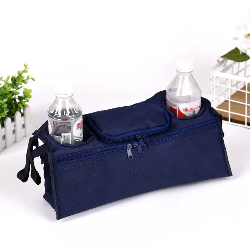 Stroller Organizer with Insulated Cup Holder by Detachable Phone Bag Shoulder Strap Fits for Stroller Baby Stroller Accessories